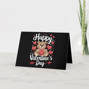 Happy Valentine's Day Bear Heart Cute Couples Thank You Card