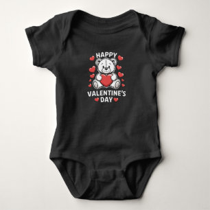 Happy Valentine's Day Bear vday Baby Bodysuit
