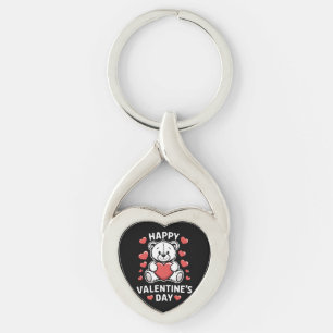 Happy Valentine's Day Bear vday Key Ring