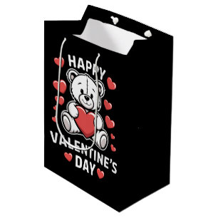 Happy Valentine's Day Bear vday Medium Gift Bag