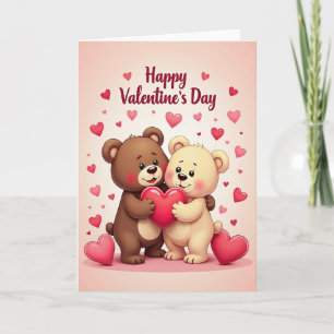 Happy Valentines Day Bears Card