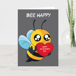 Happy Valentine's Day Bee Holiday Card