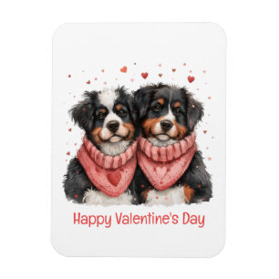 Happy Valentines Day Bernese Mountain Dogs Magnet
