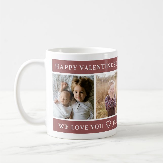 Happy Valentine's Day Best Dad Ever Custom Coffee Mug (Left)