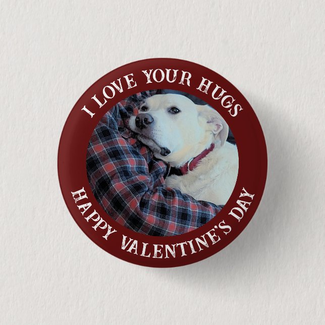 Happy Valentine's Day Best Daddy Cute Dog Photo 3 Cm Round Badge (Front)