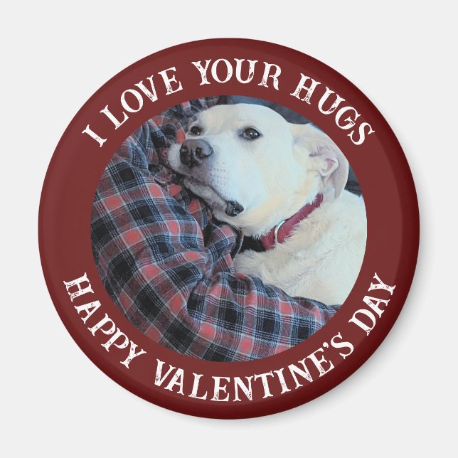 Happy Valentine's Day Best Daddy Cute Dog Photo Magnet (Front)