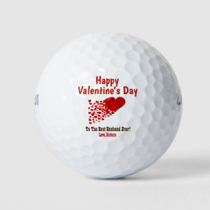 Happy Valentines Day Best Husband Ever Red Hearts Golf Balls