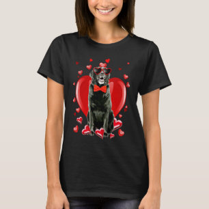 Happy Valentines Day Black Lab   Dog  V Day T-Shirt