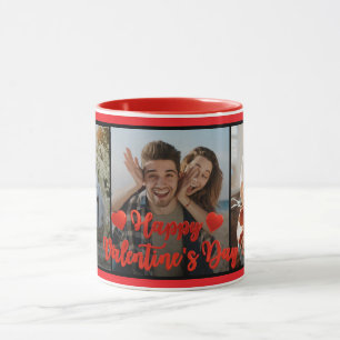 Happy Valentine's Day black & Red Heart Gift Mug