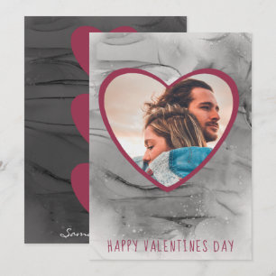 Happy Valentines Day Black & Red Hearts Holiday C