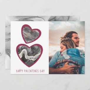 Happy Valentines Day Black & Red Hearts Holiday Card