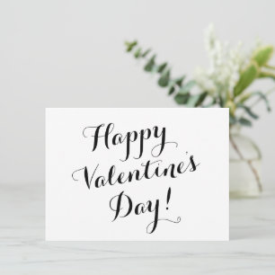 Happy Valentine's Day black script calligraphy Card