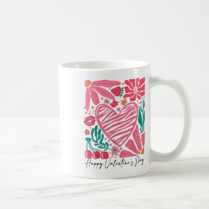 Happy Valentines Day Boho Valentine Flowers Heart Coffee Mug