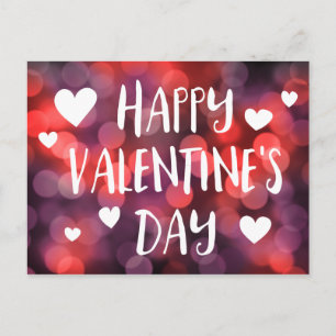 happy valentines day bokeh holiday postcard