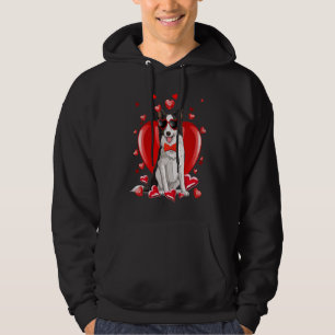 Happy Valentines Day Border Collie   Dog Hoodie