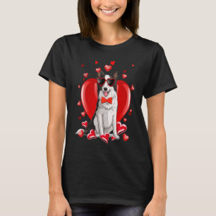 Happy Valentines Day Border Collie   Dog T-Shirt