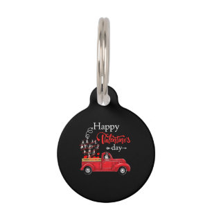 Happy Valentine's Day Boston Terrier Dog Pet Tag