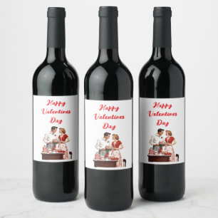Happy Valentines Day Bottle Wine Label