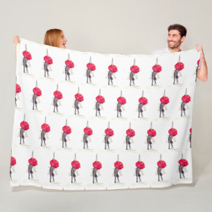 Happy Valentine's Day Boyfriend Girlfriend Modern Fleece Blanket
