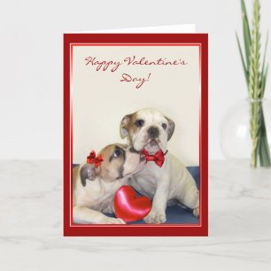 Happy Valentine's Day Bulldog greeting card