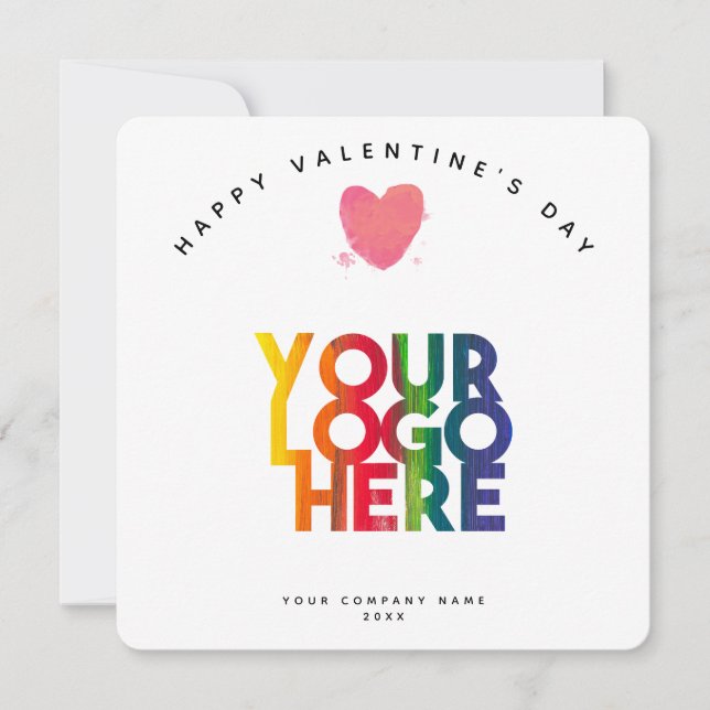 Happy Valentine's Day Business Logo Thank You (Front)