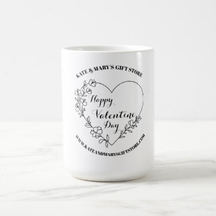 Happy Valentine's Day Business Name Website Coffee Mug