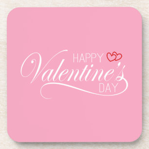 Happy Valentine's Day Calligraphy   Coaster