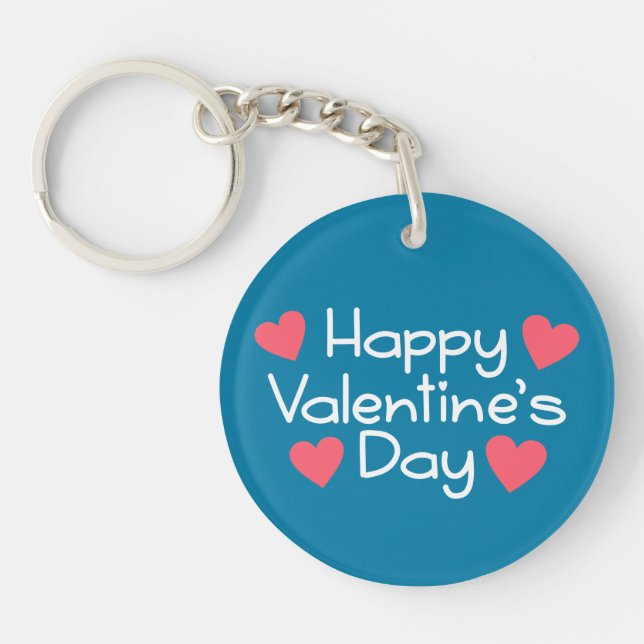 Happy Valentine's Day Calligraphy | Keychain (Front)