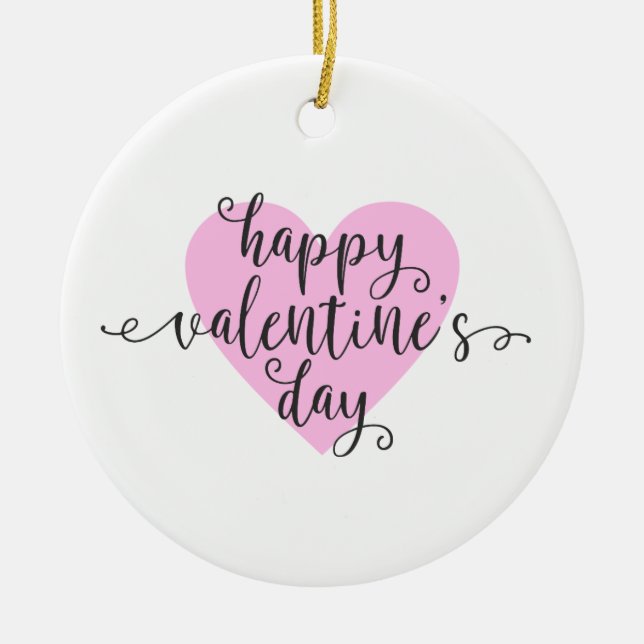 Happy Valentine's Day Calligraphy | Ornament (Front)