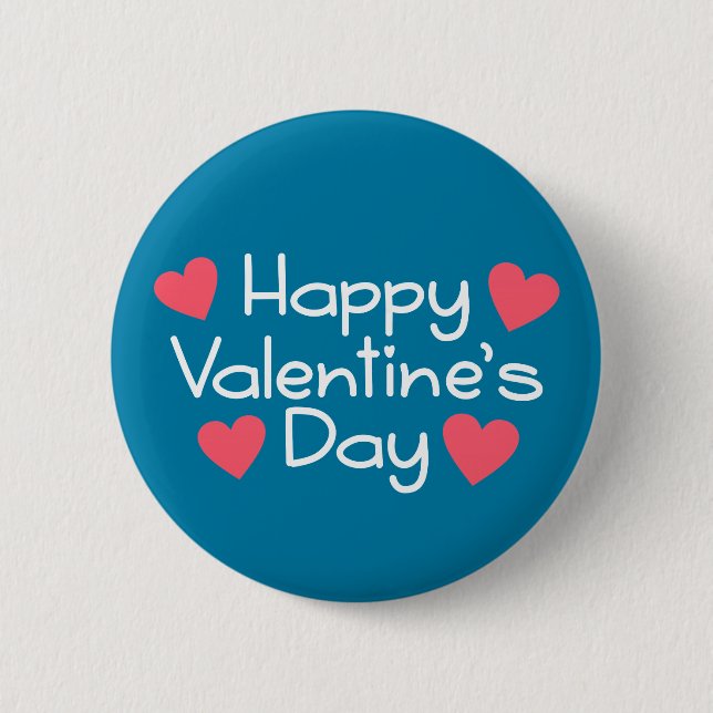 Happy Valentine's Day Calligraphy | Pin Button (Front)
