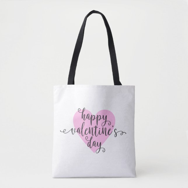 Happy Valentine's Day Calligraphy | Tote Bag (Front)