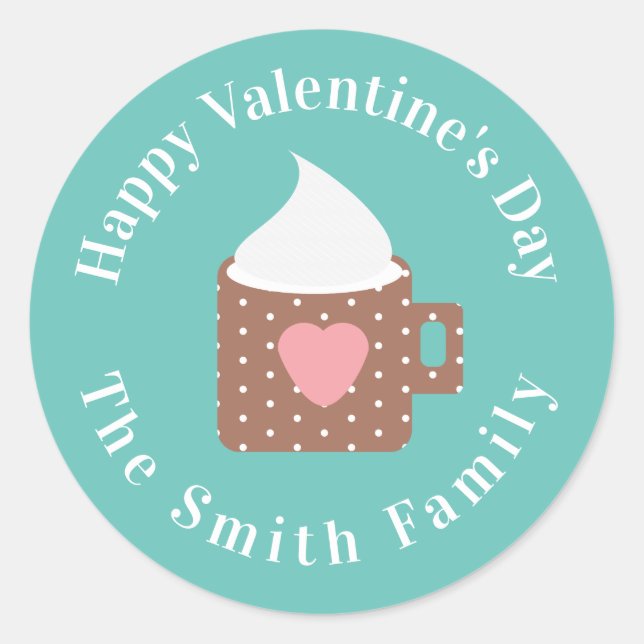 Happy Valentines Day Camp Fire Chocolate Classic Round Sticker (Front)