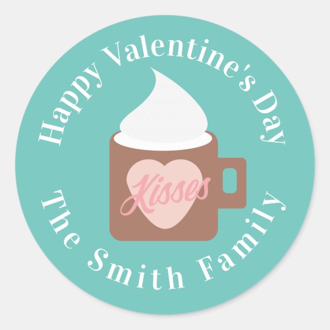 Happy Valentines Day Camp Fire Chocolate Classic Round Sticker (Front)