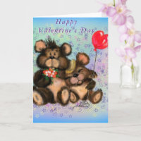 Happy Valentine's Day Card Couple Bear Love Hug