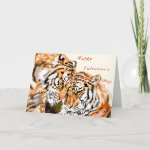 Happy Valentine's Day Card Couple Tigers - Love
