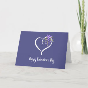 Happy Valentines Day Card Customise Purple & White