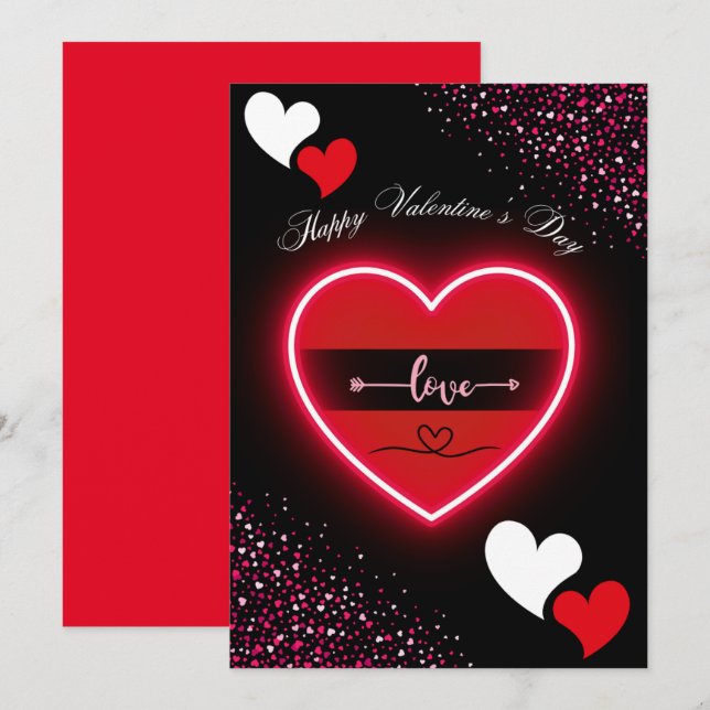 Happy Valentine's Day Card Design (Front/Back)