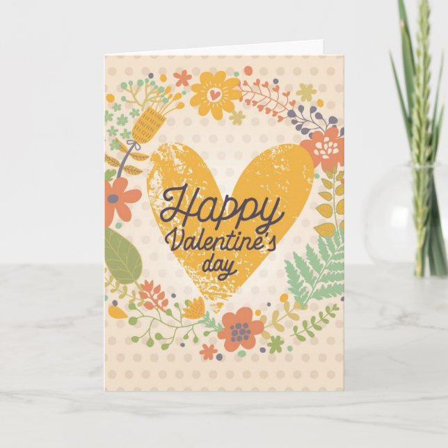 Happy Valentine's Day Card in Bright Colours (Front)