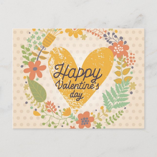 Happy Valentine's Day Card in Bright Colours (Front)