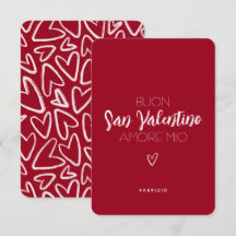 Happy Valentine's Day Card in Red - Italian
