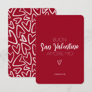 Happy Valentine's Day Card in Red - Italian