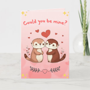 Happy Valentines Day Card   Otter Greeting Card