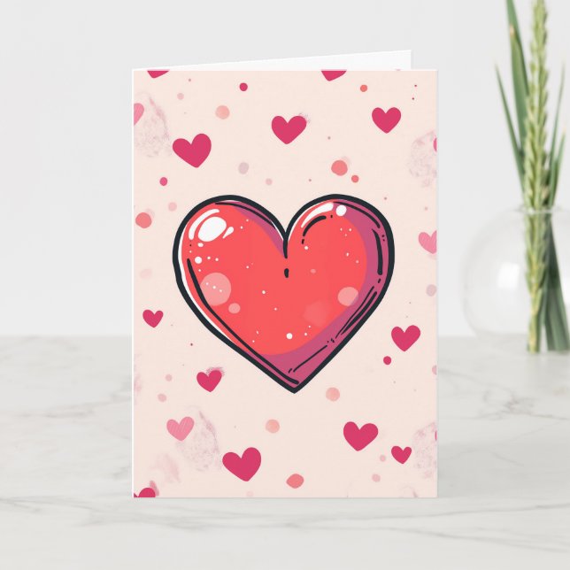 Happy Valentine's Day Card - Painted Heart (Front)