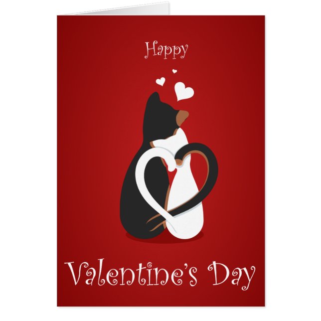 Happy Valentine's Day Card with love cats (Front)