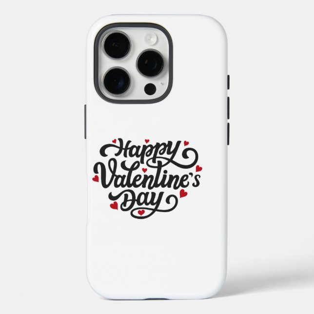 Happy Valentine's Day Celebration Logo Case-Mate iPhone Case (Back)