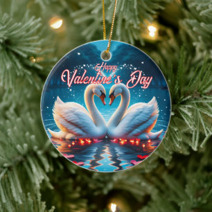 Happy Valentine's Day Ceramic Tree Decoration