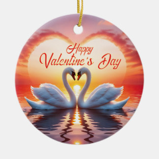 Happy Valentine's Day Ceramic Tree Decoration