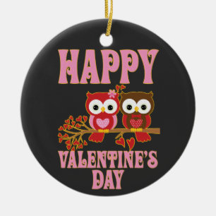 Happy Valentine's Day Ceramic Tree Decoration