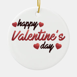 Happy Valentine's Day Ceramic Tree Decoration