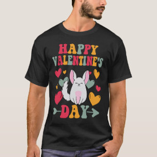 Happy Valentines Day Chinchilla Heart Love Groovy T-Shirt